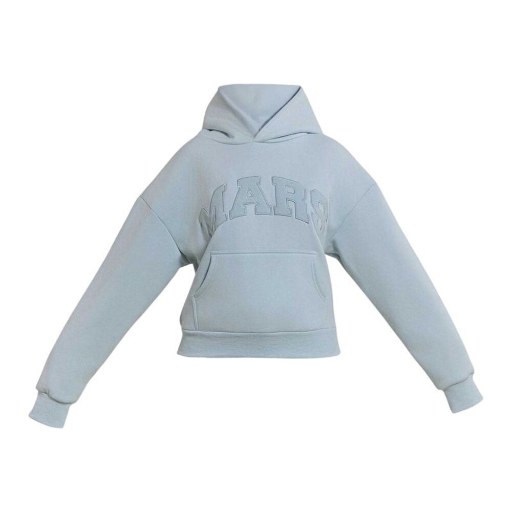 Mars Womens/Ladies Logo Relaxed Fit Varsity Hoodie / Baby Blue